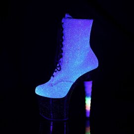 Pleaser Stivaletti UNICORN-1020G Viola-Blu Glitter/Nero EU-36 / US-6