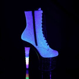 Pleaser Stivaletti UNICORN-1020G Viola-Blu Glitter/Nero EU-36 / US-6