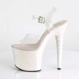 Pleaser Sandali UNICORN-708LG Trasparente/Opale Multi Glitter EU-36 / US-6
