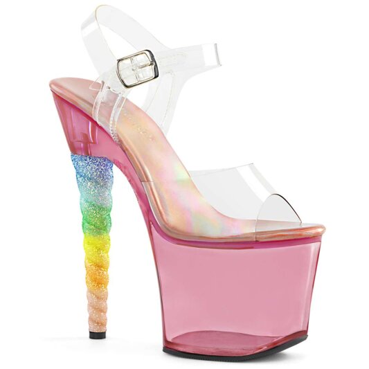 Pleaser Sandali UNICORN-708T Trasparente/Rosa-Multicolore EU-35 / US-5