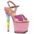 Pleaser Sandali UNICORN-711T TPU Rosa Cangiante/Rosa Bubble Gum Multicolore EU-36 /US-6