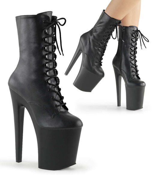 Pleaser Stivaletti XTREME-1020 Similpelle Nero/Nero Opaco EU-42 / US-12