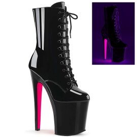Pleaser Stivaletti XTREME-1020TT Vernice Nero/Nero-Rosa...