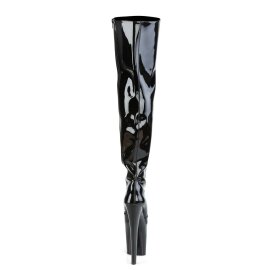 Pleaser XTREME-3010 Stivali Sopra Il Ginocchio - Vernice Nero/Nero EU-37 / US-7