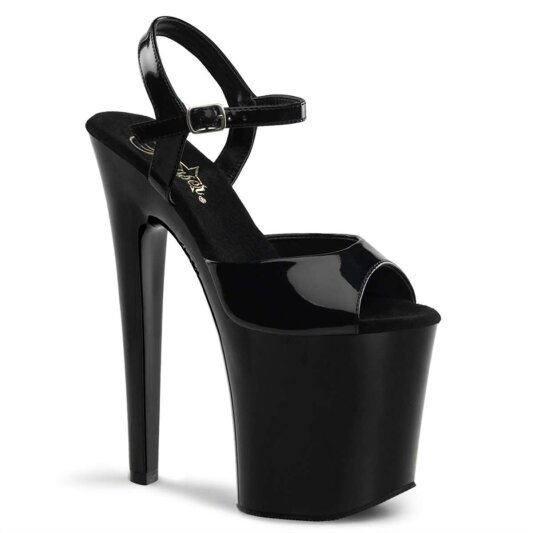 Pleaser Sandali XTREME-809 Vernice Nero/Nero EU-37 / US-7