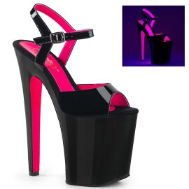 Pleaser Sandali XTREME-809TT Vernice Nero Neon Acceso/ Nero EU-35 / US-5