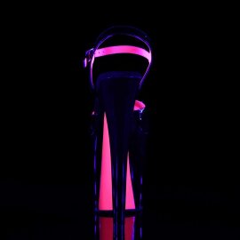 Pleaser Sandali XTREME-809TT Vernice Nero Neon Acceso/ Nero EU-35 / US-5