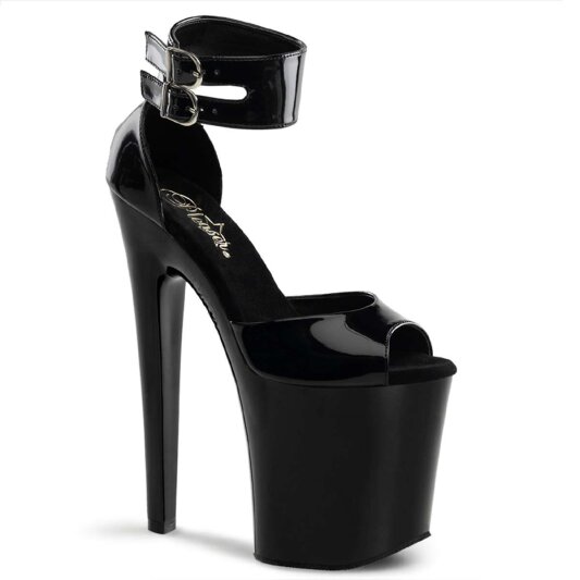 Pleaser Sandali XTREME-875 Vernice Nero/Nero EU-35 / US-5