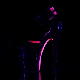 Pleaser Sandali XTREME-875TT Vernice Nero Neon Acceso/Nero EU-37 / US-7