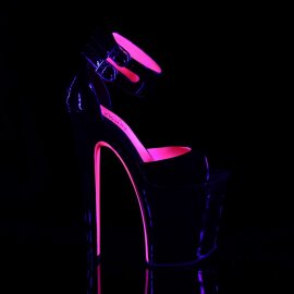 Pleaser Sandali XTREME-875TT Vernice Nero Neon Acceso/Nero EU-37 / US-7