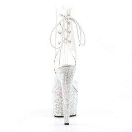 Pleaser BEJEWELED-1018DM-7 Stivaletti - Trasparente/Argento Strass EU-36 / US-6