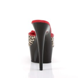 Pleaser Mules DELIGHT-601-6 Similpelle Marroncino Leopardato/Nero EU-40/US-10