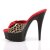 Pleaser Mules DELIGHT-601-6 Similpelle Marroncino Leopardato/Nero EU-37/US-7