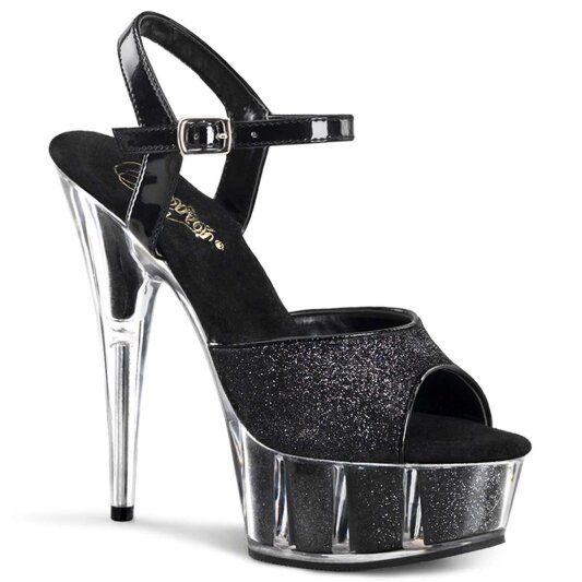 Pleaser Sandali DELIGHT-609-5G Nero Glitter EU-35 / US-5