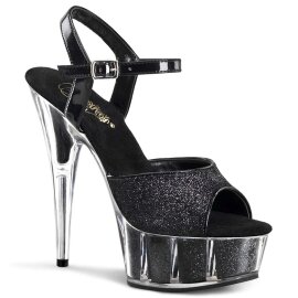Pleaser Sandali DELIGHT-609-5G Nero Glitter EU-35 / US-5