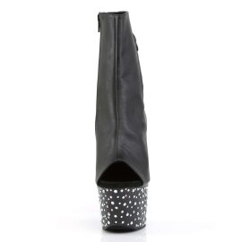 Pleaser Stivaletti STARDANCE-1018-7 Similpelle Nero/Nero-Argento Multi Glitter EU-35 / US-5