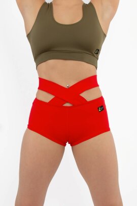 i-Style Shorts Criss Cross Colorato S Rosso