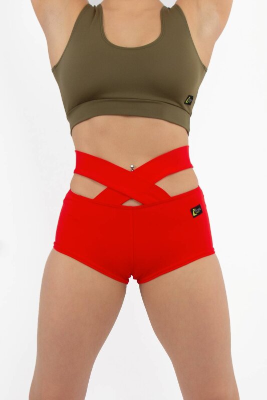 i-Style Shorts Criss Cross Colorato M Rosso