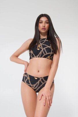 Pole Addict Top Corto Chaine Noir S