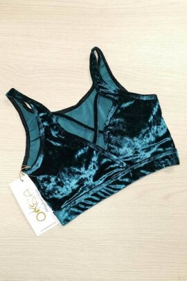 Oksawear Top Palma Velluto Verde XS