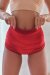 Oksawear Shorts a Vita Alta Velluto Rosso sangue XS