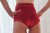Oksawear Shorts a Vita Alta Velluto Rosso sangue XS