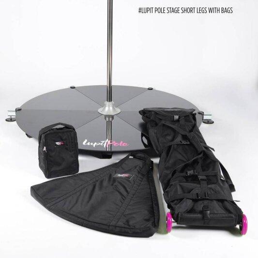 Lupit Pole Stage Short Legs Gambe Corte per Pedane - Cromato 45 mm con Custodia da Viaggio