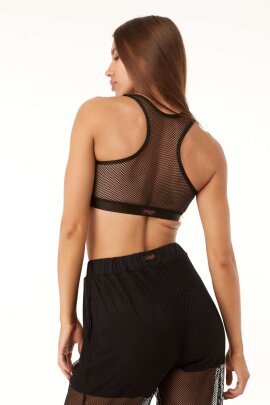 Polerina Pantaloni da Jogging a Rete - Nero S