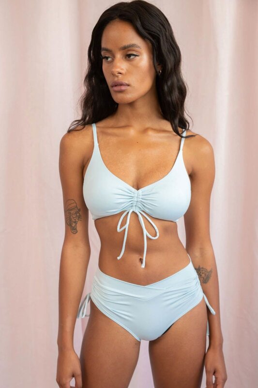 Lunalae Layla Shorts a Vita Bassa Blu Chiaro S
