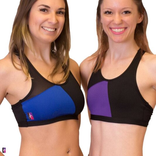 PoleFit Top GeoMesh Racer Back S Nero / Viola