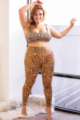 Lunalae Leggings Sticky Grip Marrone Leopardato