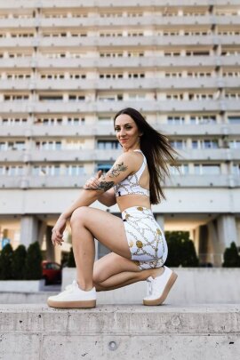 Pole Addict Top con Schiena Scoperta Chaine Blanc XS
