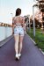 Pole Addict Top con Schiena Scoperta Chaine Blanc XS