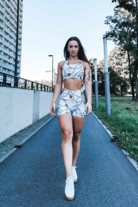Pole Addict Top con Schiena Scoperta Chaine Blanc S