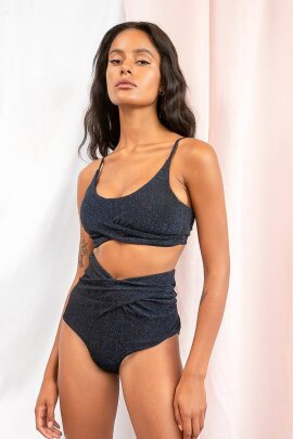 Lunalae Paris Shorts a Vita Alta Midnight Shine L