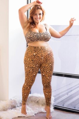 Lunalae Leggings Sticky Grip Marrone Leopardato XS