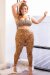 Lunalae Leggings Sticky Grip Marrone Leopardato XS