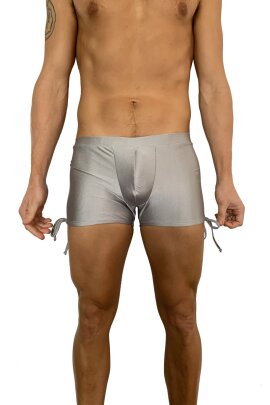 Juicee Peach Shorts Uomo Con Lacci Argento Grigio