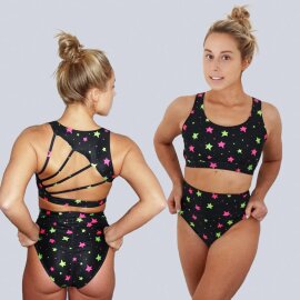 Juicee Peach Shorts Neon Stars L