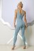 i-Style Tuta Aderente da Yoga Blu Fumo S