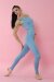 i-Style Tuta Aderente da Yoga Blu Fumo S