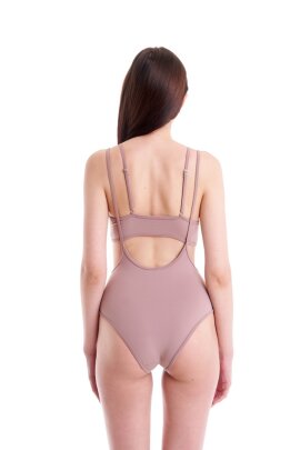 Hamade Activewear Top con Scollatura Ampia Rosa Pastello