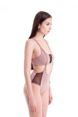 Hamade Activewear Top con Scollatura Ampia Rosa Pastello