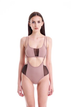 Hamade Activewear Top con Scollatura Ampia Rosa Pastello