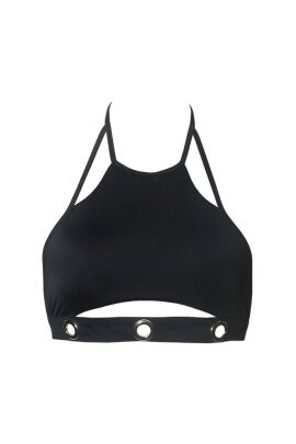 Hamade Activewear Top Halter con Dettaglio Occhielli XS