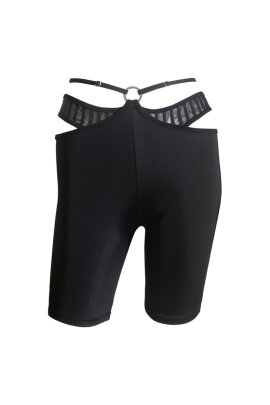 Hamade Activewear Shorts Da Ciclisti Con Dettaglio Fascia in Rete a Strisce XL