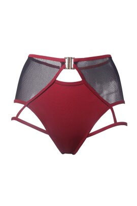 Hamade Activewear Shorts Giarrettiera a Vita Alta Rosso XS