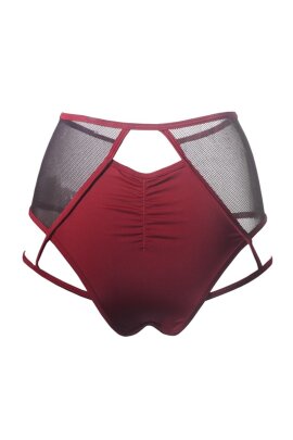 Hamade Activewear Shorts Giarrettiera a Vita Alta Rosso XS