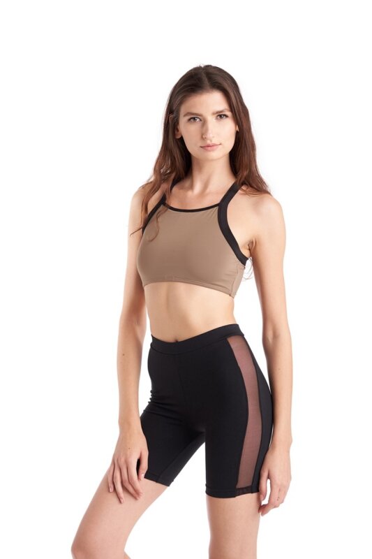 Hamade Activewear Sports Top Incrociato Dietro Kaki M