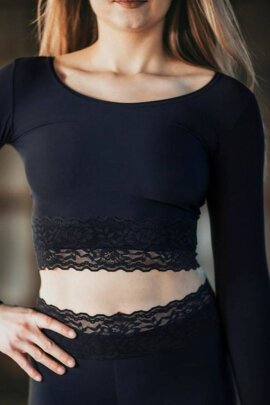 Dragonfly Top Corto Pavi Pizzo Nero